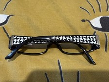 CHRISTIAN DIOR RECTANGLE GLASSES BLACK WHITE DOGTOOTH HOUNDSTOOTH FRAME