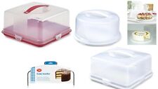 Cake Box Plastic Red & White Cake Storage Container With Lockable Lid Reusable