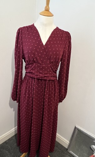 Maroon modest dress maxi - dress,