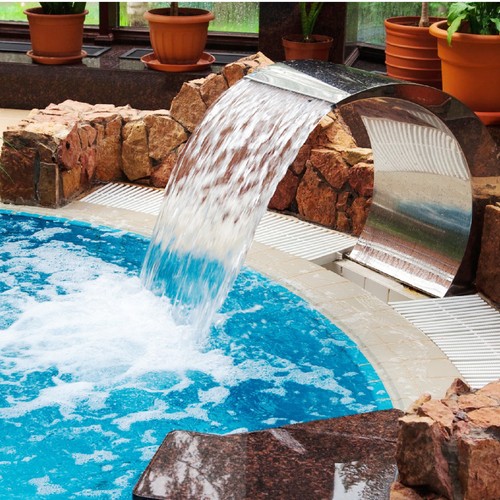 Pool waterfall fountain - pool,