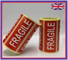 90 x 35 mm. 'FRAGILE' Parcel Labels Postage Stickers - Permanent Self Adhesive