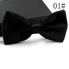 Black Bow Tie Adjustable Satin