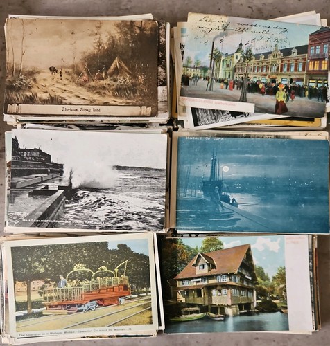 Joblot 300 antique postcards - antique,