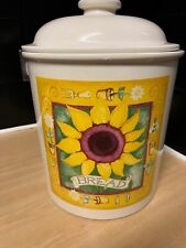 Sunflower Bread Bin bread crock T G GREEN Ceramic Cloverleaf Pottery Sunflower 