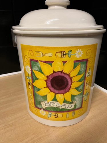 Ceramic bread bin sunflower