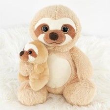 Plush Mum and Baby Sloth Teddy