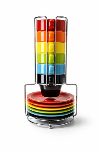Colorful ceramic espresso cups - colorful,