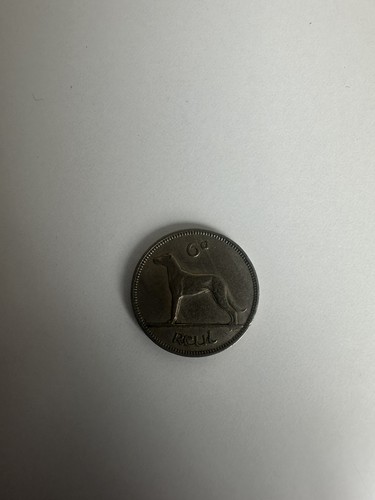 Irish sixpence silver coin - silver,