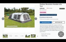 Airedale 6.0S 6 man tent - never used - air tubes, toilet and utility space