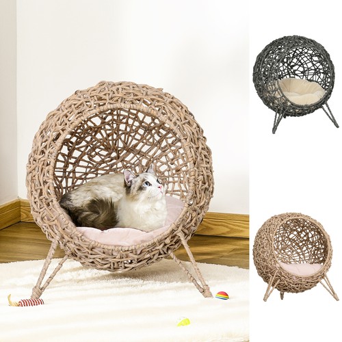 Pawhut wicker cat house - pawhut,