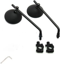 2x Universal Motorcycle Chrome Round Rearview Mirrors For Harley Chopper Touring