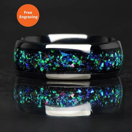 Black wedding ring - wedding,