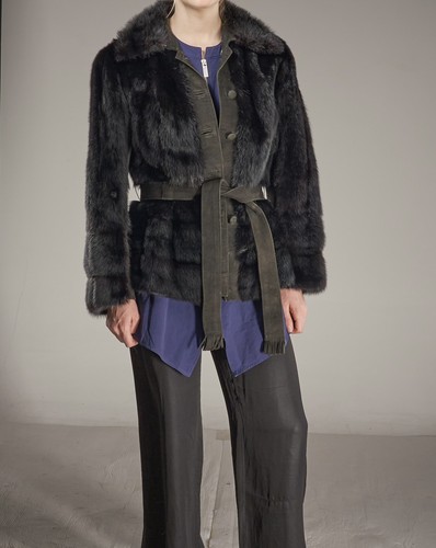 Tailored real black mink - real, fur