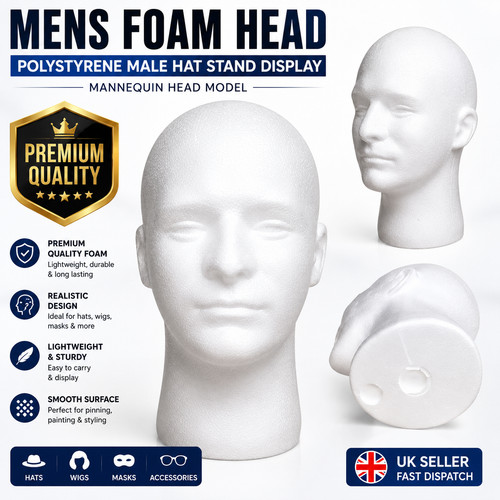 Mens foam head polystyrene - foam,