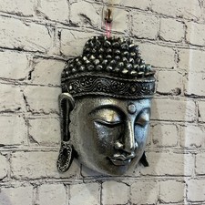 25cm Silver Buddha Head Mask