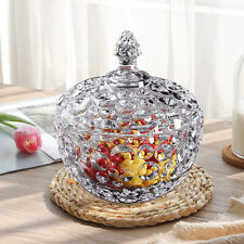 Glass Candy Jar Sugar Bowl with Lid Cookie Nut Fruit Bowl Food Jewelry Box