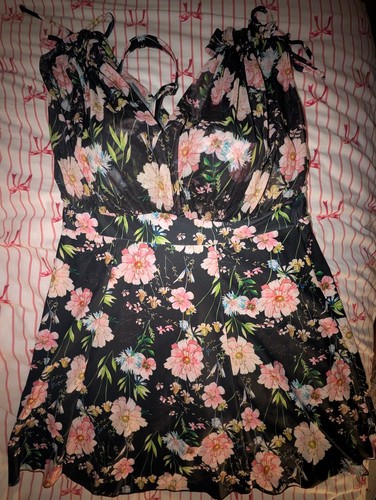 Floral skirted swimdress - floral,