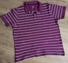 Men's Size M James Pringle Purple/Black/White Stripe Short Sleeve Polo Shirt