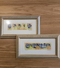 Lynda Thompson Framed Art Work, Blue Poppies & Poppy Time 2 Pictures.