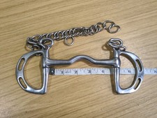 4.5" Eldonion Slotted Cheek Port Mouth Kimblewick Bit, Curb Chain *Free Postage*