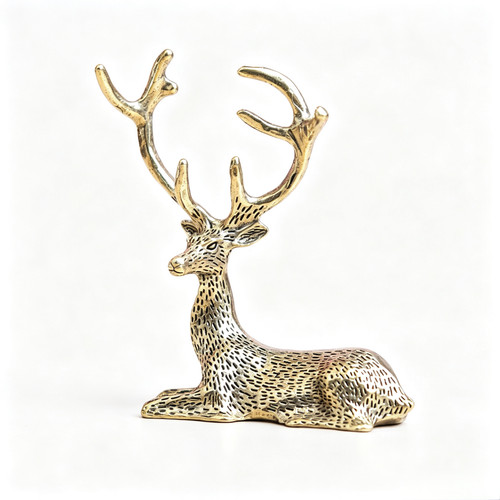 Rustic brass odd antlered - brass,