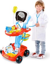 Light Up Doctor Nurse Medical Trolley Cart Hospital Vet Child Role Play Toy