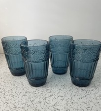 Blue Glass Drink Tumblers Set