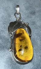 Stunning Larger Amber Sterling