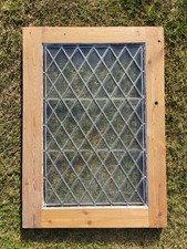 Architectural Salvage - Diamond Pattern Leaded Window Panel (height 38 inches)