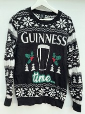 Guinness Time Christmas Jumper Black Beer Ireland Mens Medium M