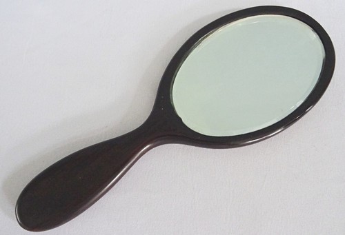Antique hand mirror ebony - antique,