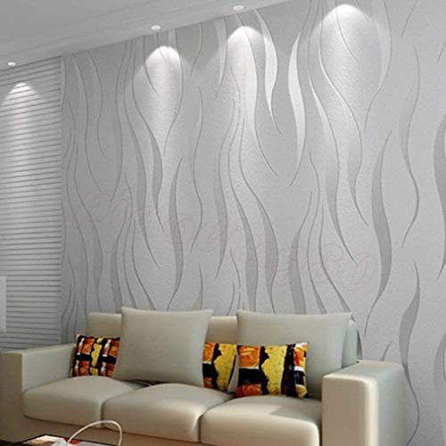 Luxury embossed wave - embossed, wallpaper