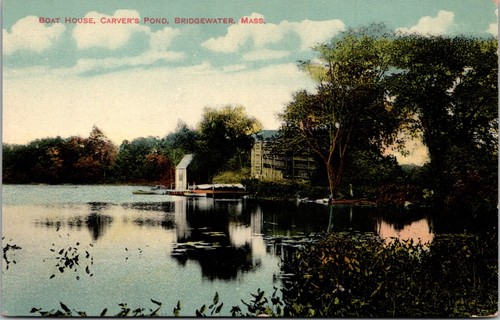 Vintage postcard boat house - vintage,