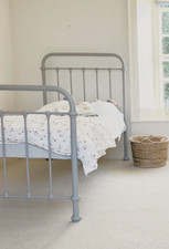 Feather and Black Oliver Single Bedframe Light Grey