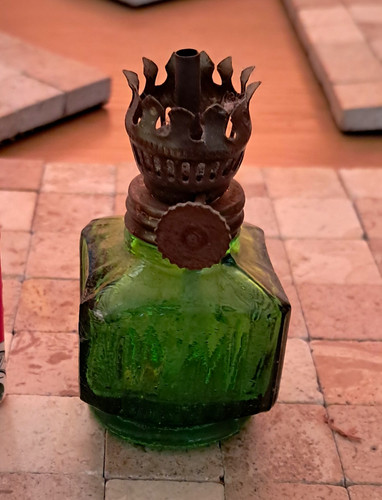 Mini green glass - glass, lamp