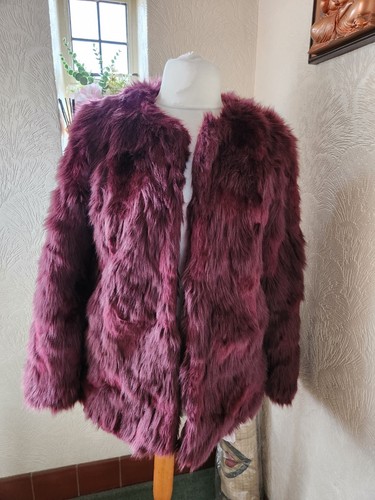 Burgundy fluffy shaggy jacket