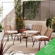 Lisbon Outdoor Sofa Set 4 Seat Beige - Seconds
