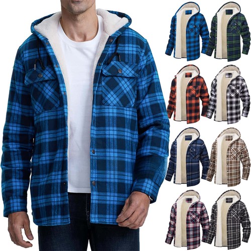 Men check coat - fleece, fur