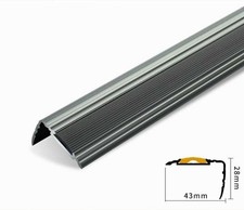 Stair nosing edging aluminium rubber anti non slip corner edge trim 90cm