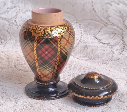 Mauchline tartanware lidded - tartanware,