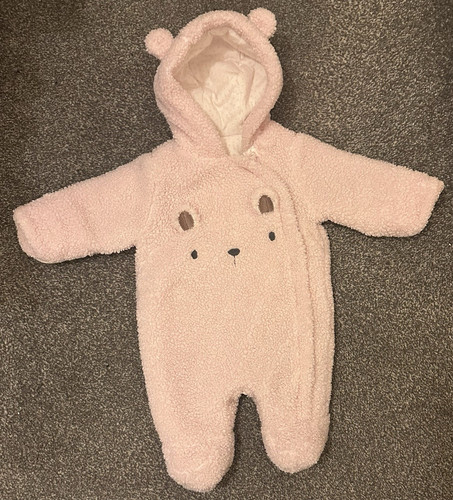 Nutmeg pink hooded - bear, fleece