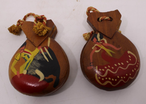 Vintage pair spanish wooden - pair,