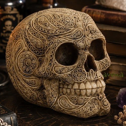 Damask intricate skull - damask,