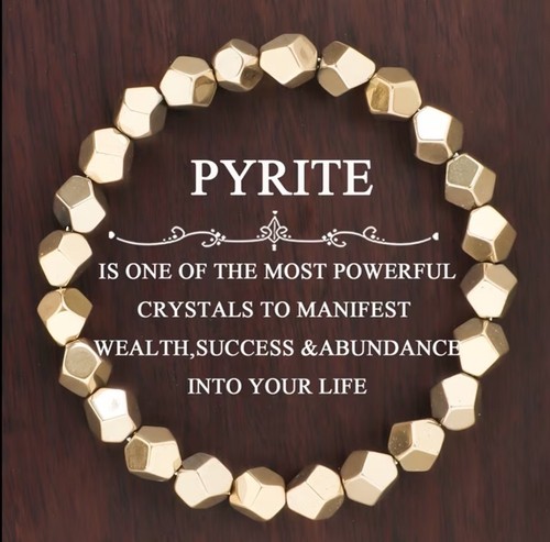 Raw pyrite bracelet feature - pyrite,