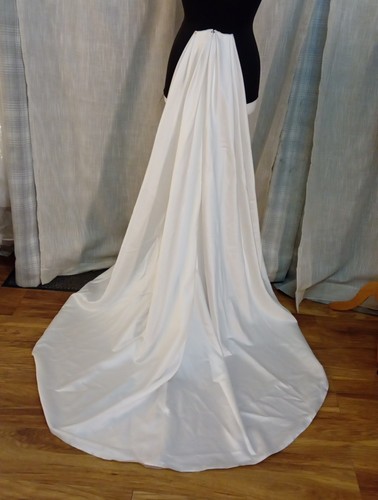 Ivory satin wedding train - ivory,