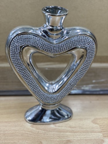 Silver heart vase romany - heart,