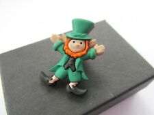 Handmade St Patrick's Day - Green Lucky Irish Leprechaun Brooch Pin - Boxed