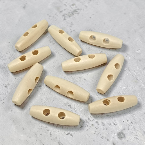 Cream wooden 35mm hole - cream, 2