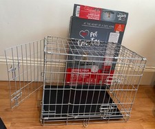 Dog Crate 2 Door Home or Travel Metal Cage / Kennel in Black - Size ex small