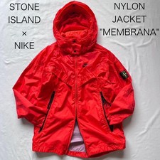 Nike x Stone Island Collaboration Mussola Gommata Nylon Metal Red Jacket Size S